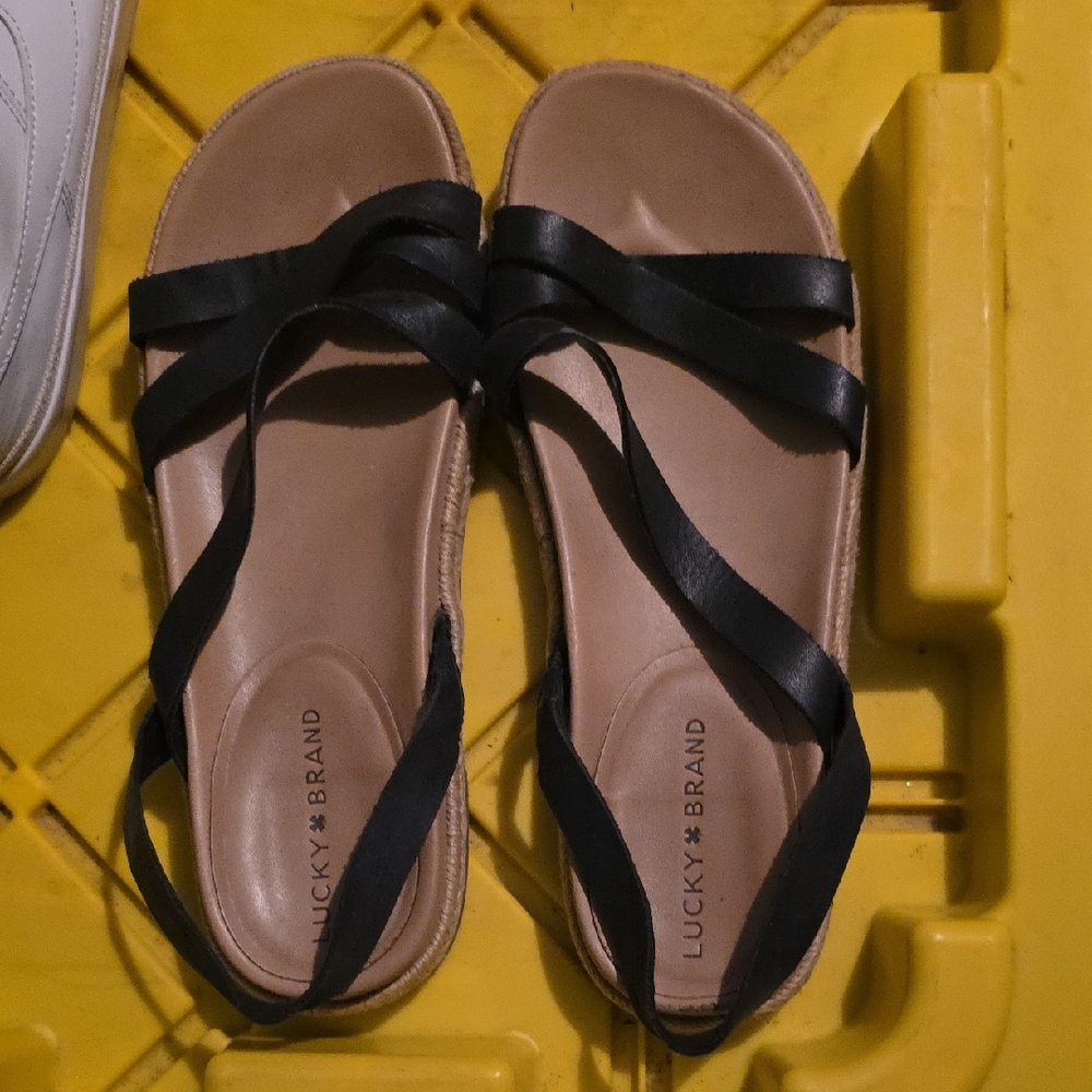 Lucky Brand Black and Brown Women's Sandals